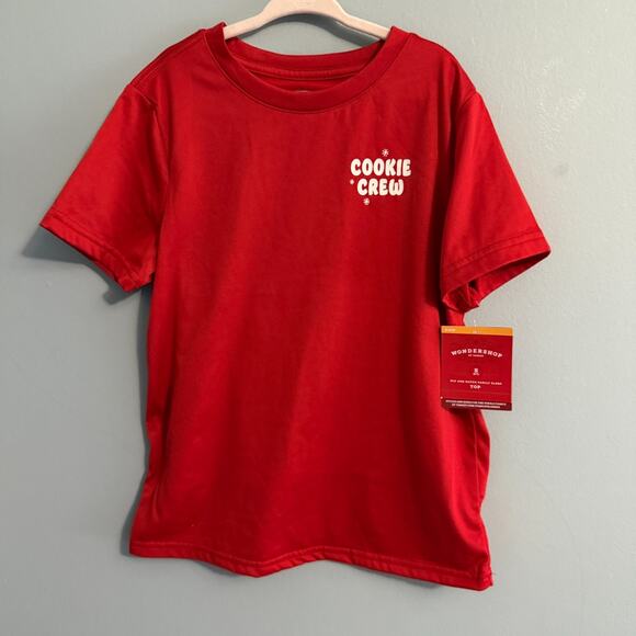 Wondershop Kids T-Shirt "Cookie Crew" Red Holiday Pajama Top Size Small 6/7 - Picture 1 of 5